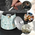 thumbnail image 4 of Yayeee Ashtray with Lid for Cigarette Smokeless Stainless Steel Home Ash Holder, Floral Easter, 4 of 7