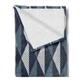 thumbnail image 2 of Geometric Soft Flannel Fleece Throw Blanket, Rhombuses and Dots Composition of Abstract Shapes Retro Revival, Cozy Plush for Indoor and Outdoor Use, 70" x 90", Bluegrey Dark Blue White, by Ambesonne, 2 of 5