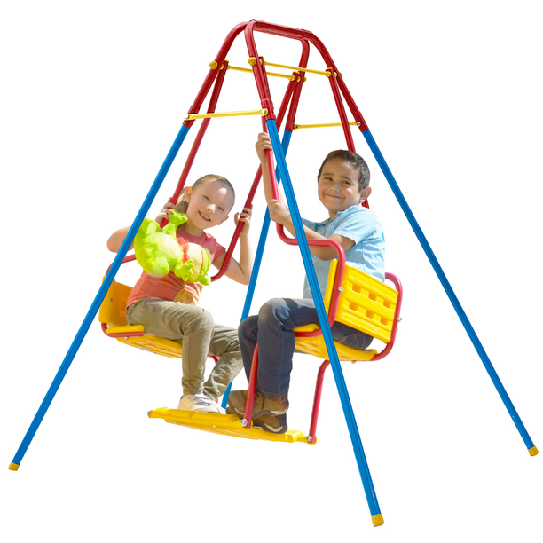 Columpio Enerplay Doble para niños Jardín interiores acero