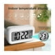 thumbnail image 4 of Reloj despertador digital Reloj despertador matutino, reloj digital silencioso con pilas para niños adultos Pantalla LED grande Calendario de temperatura Verde, 4 of 5