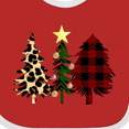 thumbnail image 4 of Inktastic Three Christmas Trees in Plaid and Leopard Print Boys or Girls Baby Bib, 4 of 4