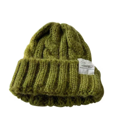 thumbnail image 2 of Gorro de lana de punto grueso para mujer, otoño e invierno, combina con todo, cabeza grande, verde, suelto, de moda, cara pequeña, 2 of 5