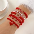 thumbnail image 5 of NICKSUN Love Bracelets for Women Heishi Surfer Red Clay Bead Bracelet Set Love Heart Boho Cute Red Stackable Stretch Jewelry Mother's Day Valentines Birthday Mom Mama Gifts, 5 of 10