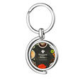 thumbnail image 1 of Singapur famosos platos deliciosos Rotating keychain Metal Keyring Holder, 1 of 2