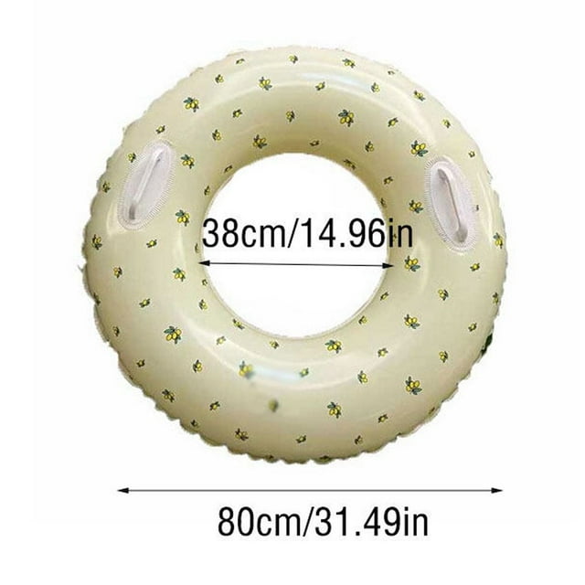 Children Inflatable Swimming Pool Buoyancy Rings Water Boating Rowing Practicing Aid Circle for Indoor Gym Seaside Party Loquat Size 100 with Handle