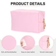 thumbnail image 3 of PU Leather Square Makeup Bag, Waterproof Cosmetic Organizer Bag Zipper Pouch Travel Toiletry Bag for Women for Makeup Brush Holder (Pink, Small), 3 of 8