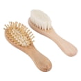 thumbnail image 3 of Juego de cepillo y peine de madera para bebé con cerdas de pelo de cabra para recién nacidos y niños pequeños Cuidado diario, 3 of 14