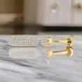 thumbnail image 2 of 2 Ct Round Cut White Moissanite Wedding Cufflinks Men's 14k Yellow Gold Plated, 2 of 2