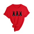 thumbnail image 5 of TSADFHJI Tank Tops for Women Built in Bra Full Support Womens Spring Summer Rabbit Printed Short Sleeve O Neck T Shirt Top Xxl Red, 5 of 5