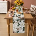 thumbnail image 2 of White Magnolia Blossom Table Runner 90 Inches, Spring Floral Flowers Farmhouse Bed Runner Dresser Scarves Tabletop for Indoor Outdoor Parties/Ceremony/Banquet, 13" x 90", 2 of 9