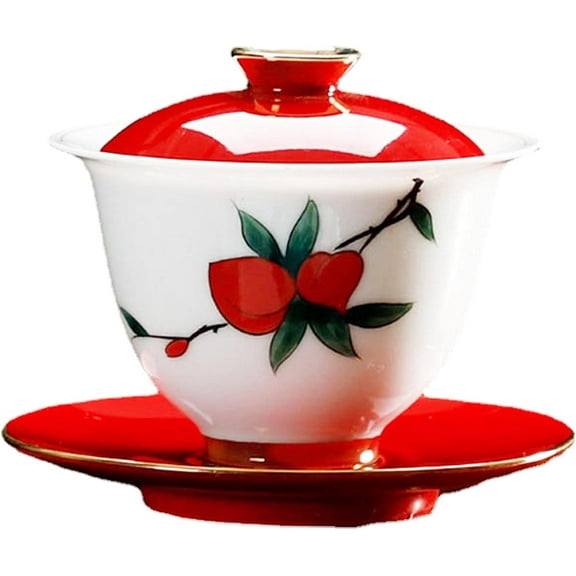 Red China Ceramic Gaiwan Teapot Cup Set Porcelain Tureens Gaiwan Travel Kung Fu Tea Set Bone China Tea Bowl Puer Kettle