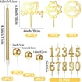 thumbnail image 2 of 34 Pcs Happy Birthday Cake Toppers Decorations, Birthday Candles DIY Cake Decor for Men Women Wedding Anniversary(Gold), 2 of 6