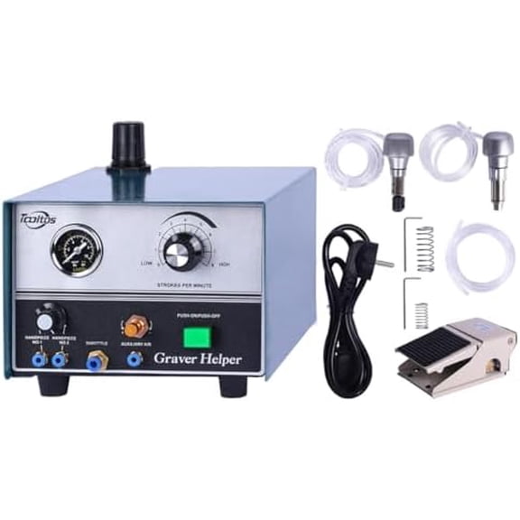 Double-Handle Graver Helper Jewelry Pneumatic Engraving Machine$$Art & Craft