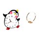 thumbnail image 5 of Reloj de pared de madera con forma de pingüino de dibujos animados, soporte para botellas de hierro, decorativo, bonito, alimentado por batería, para, 5 of 8