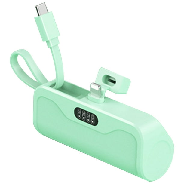 Cargador de teléfono de viaje Power Bank 5000mAh para iPhone Huawei (verde para iPhone)