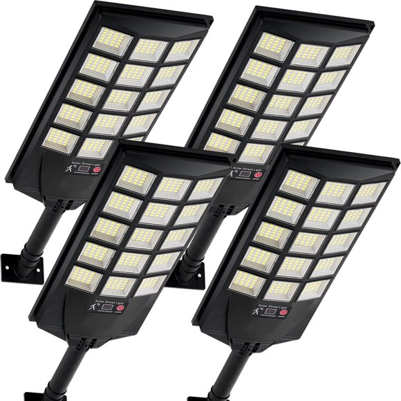 Luces solares Aqraou, 6500 K, del anochecer al amanecer con mando a distancia, paquete de 4 unidades