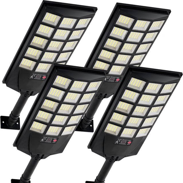 Luces solares Aqraou, 6500 K, del anochecer al amanecer con mando a distancia, paquete de 4 unidades