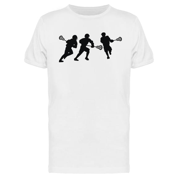 Lacrosse Players Silhouettes T-Shirt Men -Image by Shutterstock, Male Medium