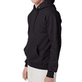 thumbnail image 4 of Hanes Men's Ultimate Cotton Hooded Sweatshirt, Long Sleeve Pullover Pocket Hoodie, Black, 2XL, 4 of 5