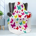 thumbnail image 4 of Butterfly Soft Flannel Fleece Blanket, Spring Inspired Butterflies Forming a Heart Multicolored Image Love Nature Theme, Cozy Plush for Indoor and Outdoor Use, 50" x 60", Multicolor, by Ambesonne, 4 of 5