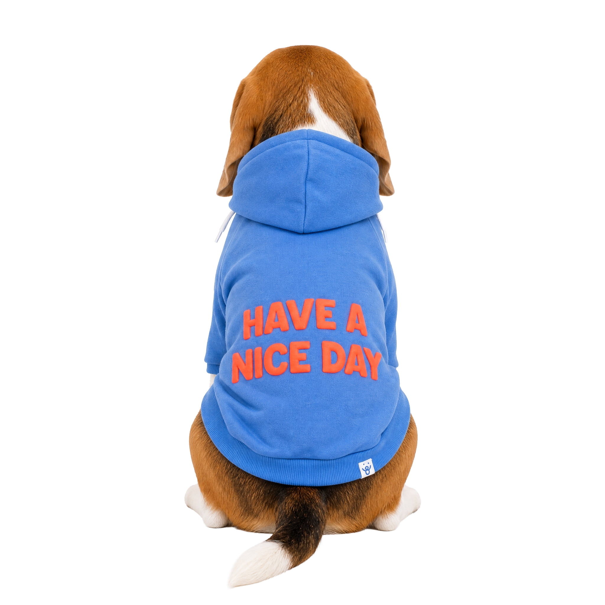 Oodles Have A Nice Day Fall Dog Hoodie, Blue, Medium