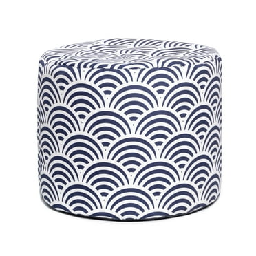 Jaxx  Spring Outdoor Ottoman, Marine Scales