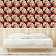 thumbnail image 3 of Ambesonne Retro Floral Peel & Stick Wallpaper for Home, Fashion Peonies Plot, 13"x36", Scarlet Chestnut Brown, 3 of 5