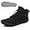 Black, variant on Men's Women's Warm Barefoot Snow Boots Wide Toe Slip On Non-Slip Soft Sole Zero Drop Ankle Booties with Elastic Cord Buckle Winter Outdoor Waterproof Hiking Trail Runner