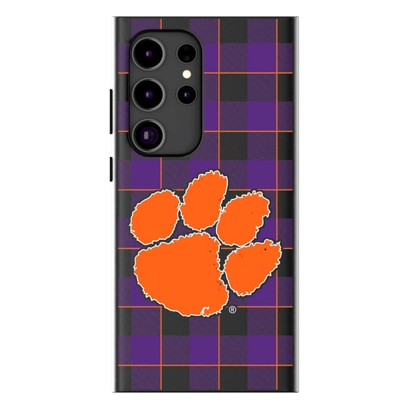 Keyscaper Clemson Tigers Plaid Galaxy Magnetic Bump Case