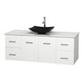 thumbnail image 7 of Wyndham Collection Centra 60 inch Single Bathroom Vanity in Matte White White Carrera Marble Countertop Arista Black Granite Sink and No Mirror, 7 of 7
