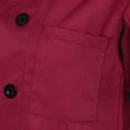 thumbnail image 6 of YONGHS Unisex Men Women Short Sleeves Hotel Kitchen Chef Jacket Restaurant Uniform Workwear Wine Red-A M, 6 of 7