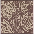 thumbnail image 2 of Safavieh Courtyard Crystal Floral Indoor/Outdoor Area Rug, Chocolate/Natural, 7'10" x 7'10" Square, 2 of 9