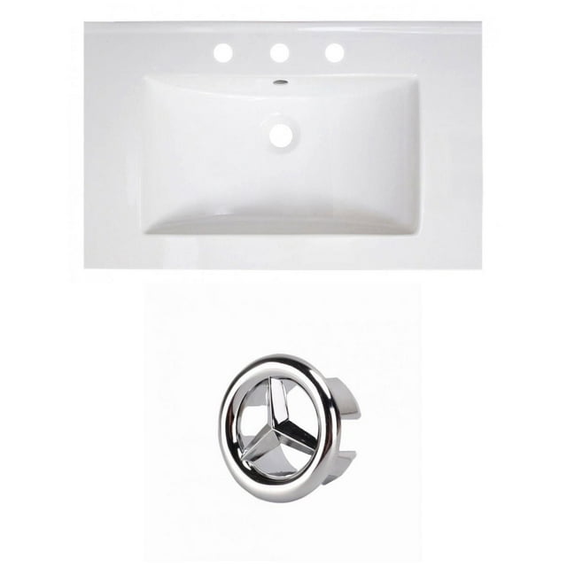 American Imaginations 32-in. W 3H8-in. Ceramic Top Set In White Color - Overflow Drain Incl. AI-21066