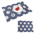 thumbnail image 1 of DouZhe Ensemble de 4 Sets de Table en Polyester, Motif Floral Bleu Résistant à la Chaleur pour Table à Manger, 12 Pouces x 18 Pouces, 1 of 6