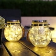 thumbnail image 4 of Solar Glass Globe Lantern Hemp Rope Hanging Lantern Outdoor Waterproof Garden Light Wishing Light Landscape Light for Tree Party (spherical), 4 of 7