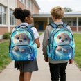 thumbnail image 2 of Yuyamidu Otter Backpack for School Girls Boys 6-8 Lightweight Backpack with Lunch Box Pencil Case Water Bottle Sleeve 4 Pcs for Elementary Kindergarten Kids School Bookbag, 2 of 7
