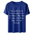 thumbnail image 4 of AOOCHASLIY Summer, Summer Tops Gifts for Man and Women T-Shirt Summer Letter Print Short Sleeve Blouse, 4 of 6