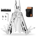thumbnail image 2 of GEREMF-32-in-1 Heavy-Duty Multitool for Men - Stainless Steel Pliers with Wire Cutter, Knife, Saw & 12 Magnetic Bits - Compact EDC Multi Tool with Safety Lock & Nylon Sheath for Camping, Hiking & Rep, 2 of 4