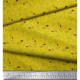 thumbnail image 3 of Soimoi Yellow Japan Crepe Satin Fabric Dot & Buds Floral Print Fabric by the Yard 42 Inch Wide, 3 of 3