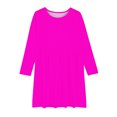 thumbnail image 5 of YanQiao Girls Long Sleeve Stretchy Dress A line School Party Simple Dresses 4 Years Hot Pink, 5 of 5