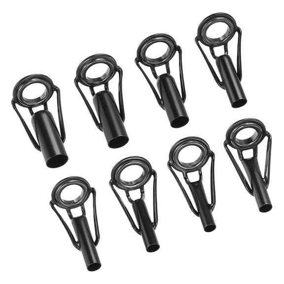 Uxcell 3-6mm Tube Dia Fishing Rod Tips Repair Kit, Stainless Steel Ring Guide for Fishing, Black 8 Pcs