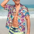 thumbnail image 7 of Logiee Watercolor Owl Print Mens Hawaiian Shirts,Loose-Fit Short Sleeve Button Down Tropical Aloha Beach Shirt,Summer Vacation Wedding Tops,XX-Large, 7 of 7