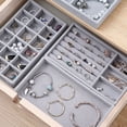 thumbnail image 3 of Stackable Jewelry Organizer Trays Drawer Insert Velvet Earring Display Box Ring Holder Necklace Case Storage for Bracelet Brooch style 01, 3 of 6