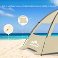 thumbnail image 4 of Oileus Beach Tent Pop Up Tents Sun Shade Shelter for 2-3 Person With UV Protection, Extended Floor, Mesh Roll Up Windows, Carrying Bag, Stakes, 6 Sand Pockets, Lightweight and Easy Set Up, Khaki, 4 of 4