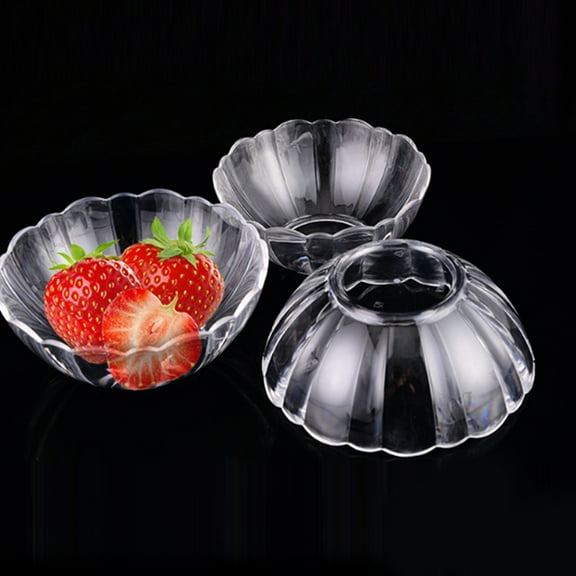 GOOHOCHY Transparent Salad Bowl Made of Durable PC Material for Kitchen Use Perfect for Snacks and Foods 7 Inch