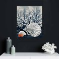 thumbnail image 5 of COMIO  Ocean Theme Canvas Wall Art Beach Coastal Shell Starfish Coral Navy Blue and White Nautical Picture for Bathroom Home Decoe Ready to Hang, 5 of 5