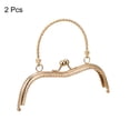 thumbnail image 3 of Uxcell Metal Purse Frames, 7.5" 2Pack Kiss Lock Clasp Frame for Coin Bags Sewing DIY, Gold, 3 of 6