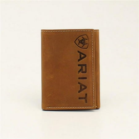 Ariat Men's Medium Brown Vertical Logo Trifold Wallet A3545344