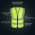 thumbnail image 3 of Reflective Vest Class 2 Safety Vests ANSI with 5 Pockets Zipper High Visibility Construction Uniform, 3 of 5