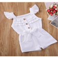 thumbnail image 3 of Toddler Baby Girl Clothes Fly Ruffle Sleeve RomperCotton Solid Color Jumpsuit One-Pieces Summer Casual Overalls Outfit, 3 of 4
